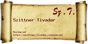 Szittner Tivadar névjegykártya